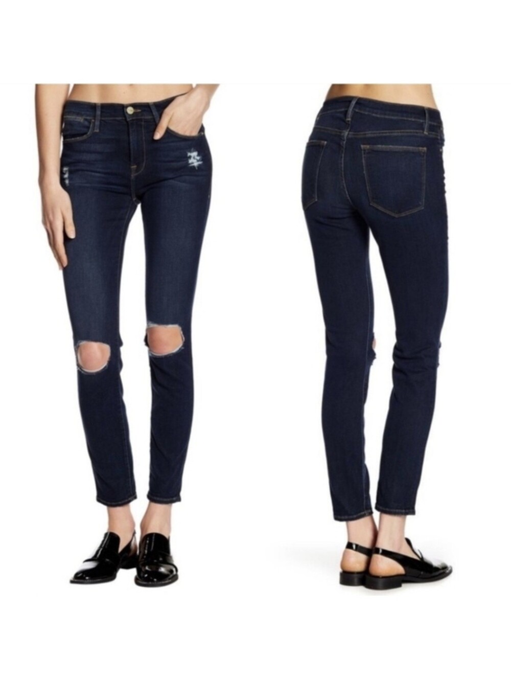 FRAME NWT Le High Skinny Marlowe Distressed Jeans
